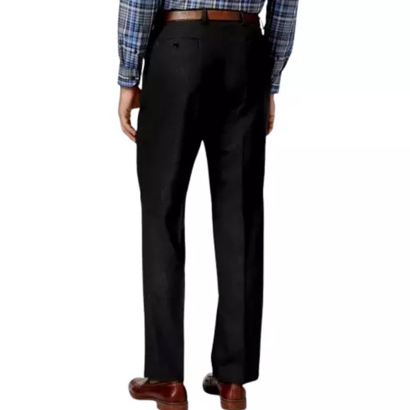 NWT Michael Kors Matisse Black Solid Flat Front Dress Pants - Picture 2 of 2